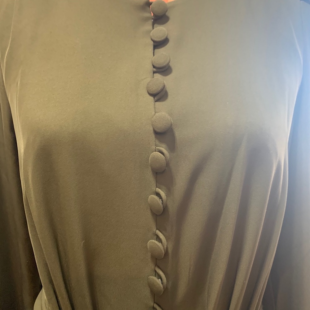 Olive green midi dress